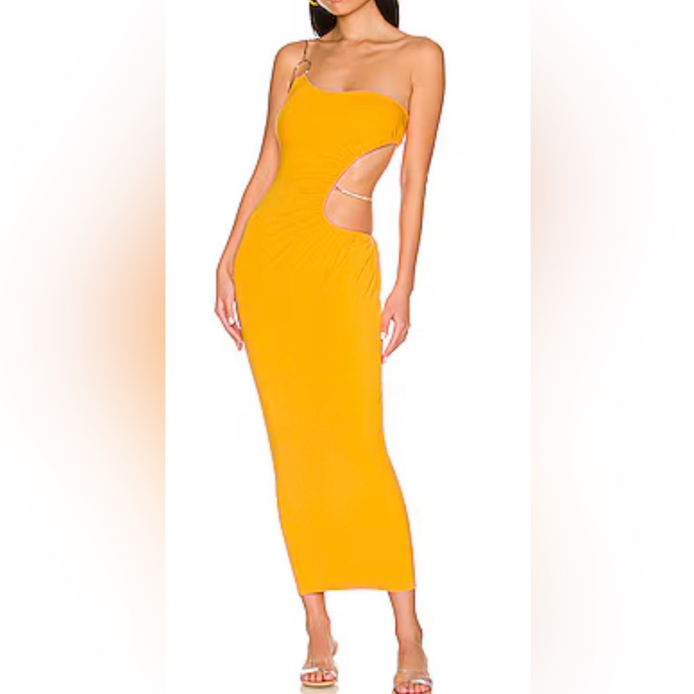 WeWoreWhat One Shoulder Yellow Dress